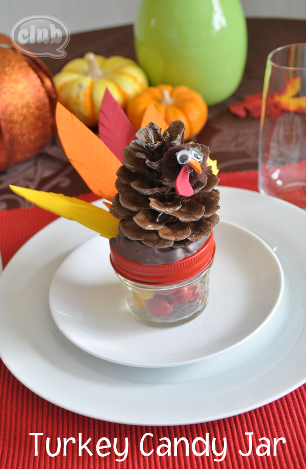 Turkey Candy Jar caulk craft