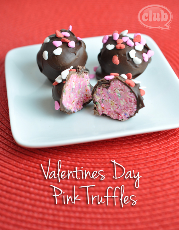 Valentines Day pink truffles