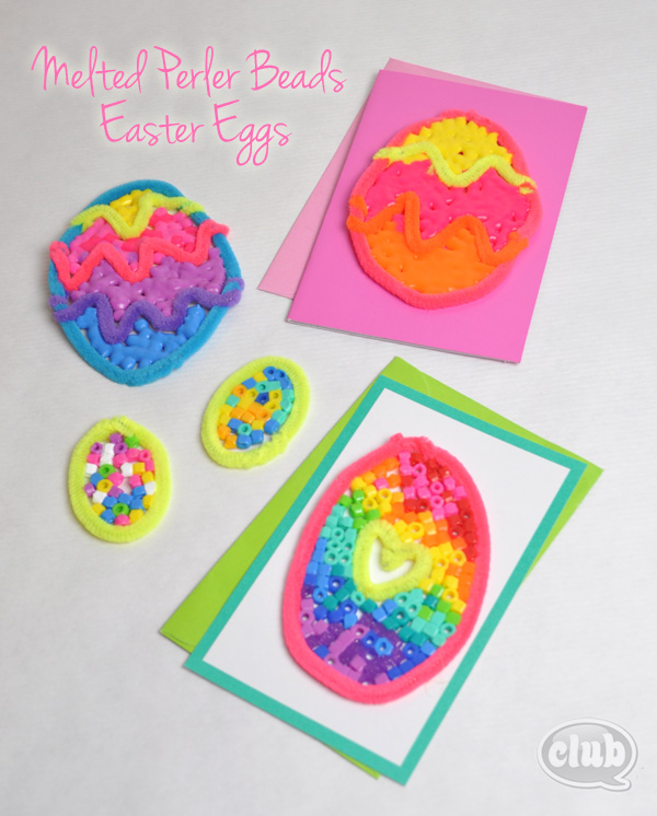 Melted Perler Beads Easter Eggs Craft