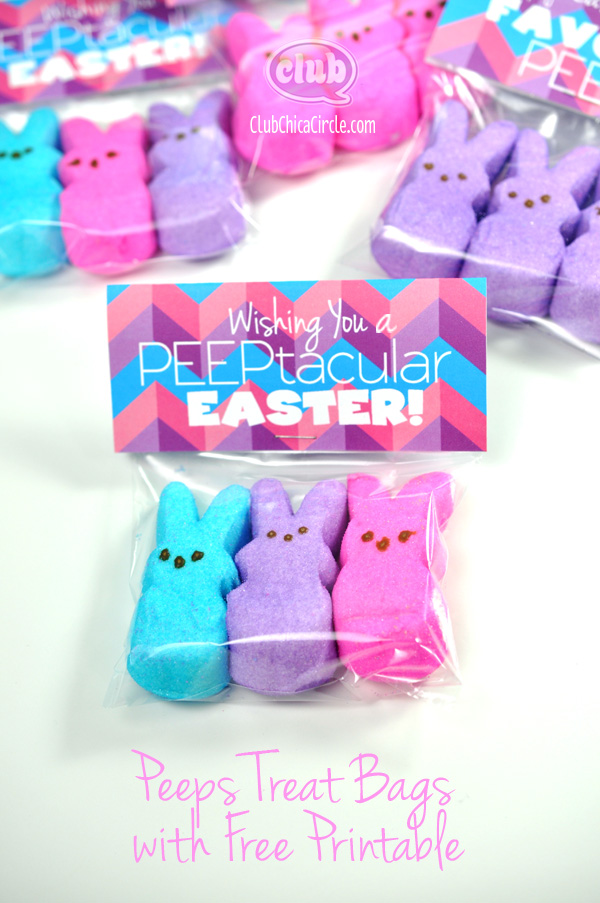 Peeps Easter Treat Bags with free printable @clubchicacircle