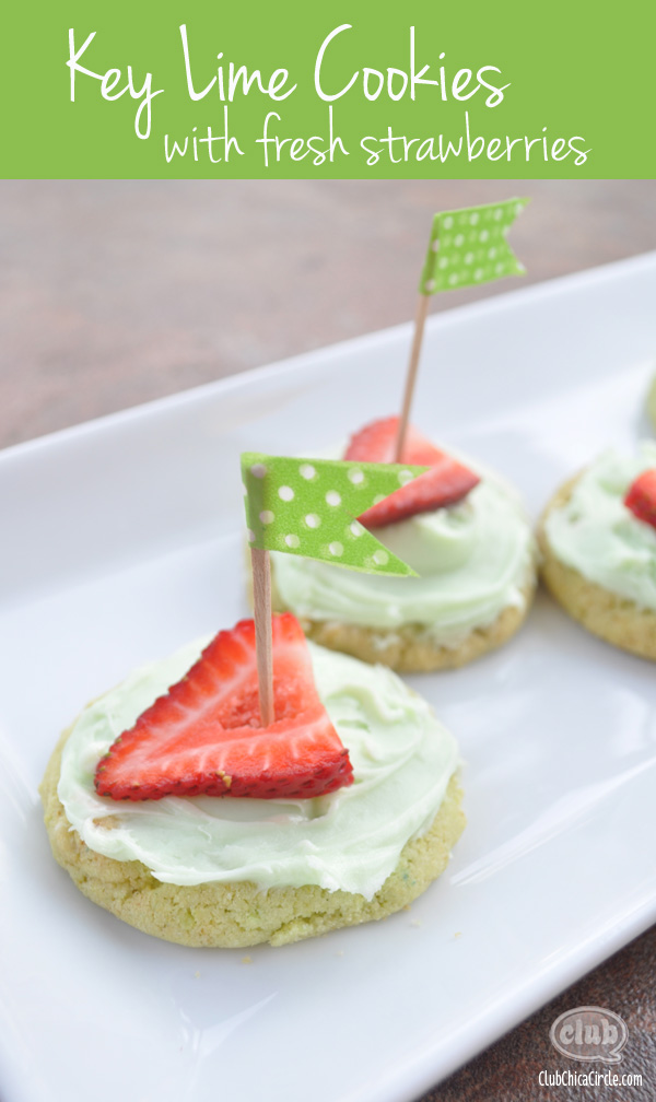 Key Lime cookies with Fresh Strawberries