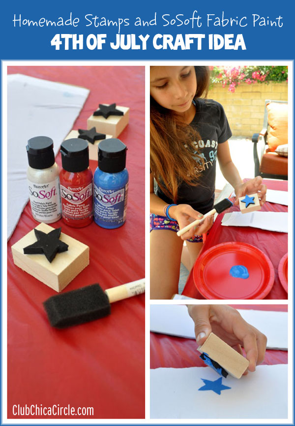 Homemade Stamps 4th of July Craft Idea