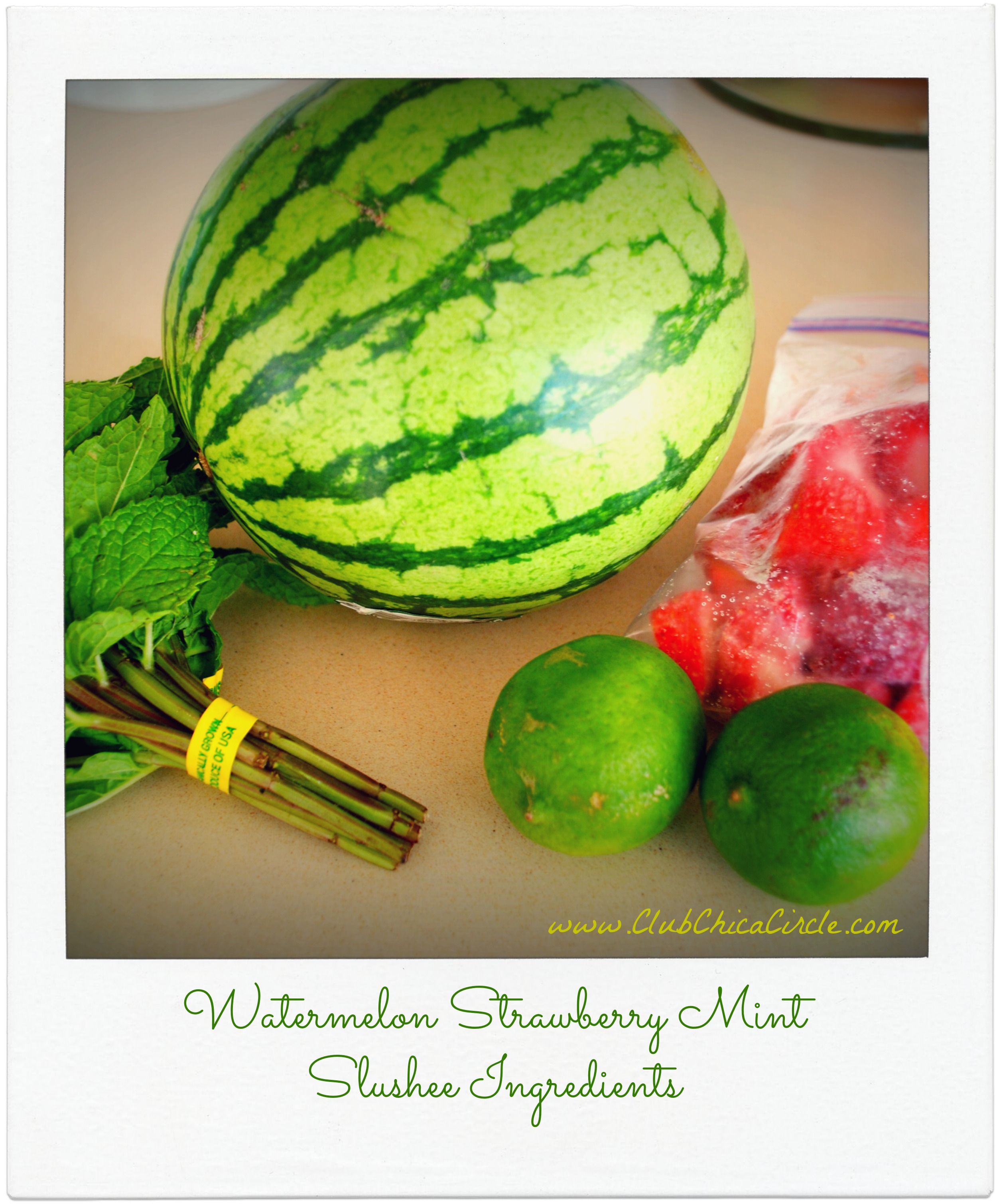 Watermelon Strawberry Mint Slushee Ingredients