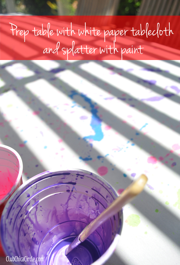 splatter table cloth for art party @clubchicacircle