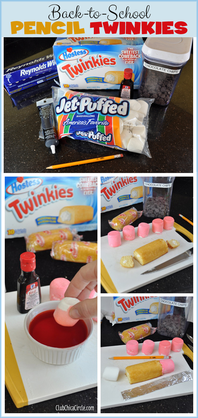Back-to-School Pencil Twinkies food craft @clubchicacircle