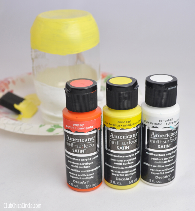 Mason Jar Candy Cane Luminaries paint supplies
