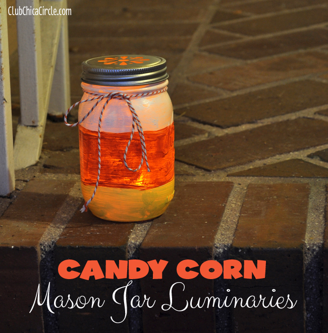 Candy Corn Mason Jar Luminaries