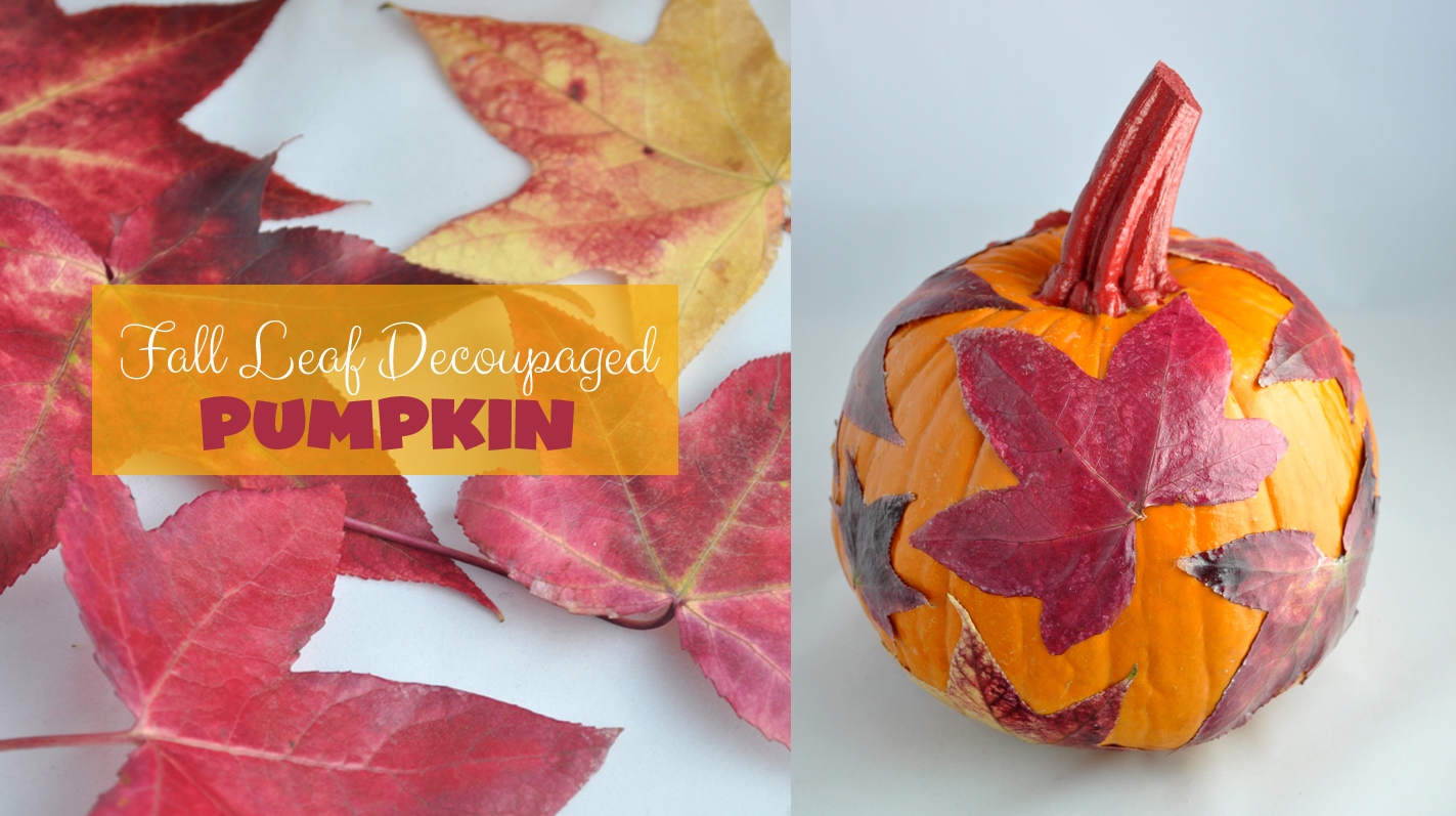 Fall Leaf Decoupaged Pumpkin Decorating Club Chica Circle Where