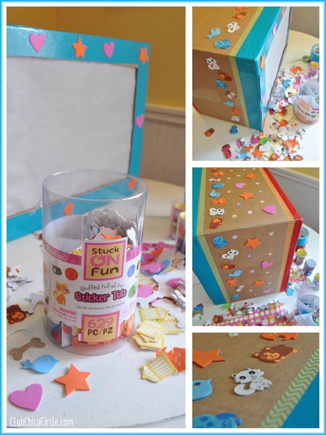 PomTree Kids shadow box with sticker decorations
