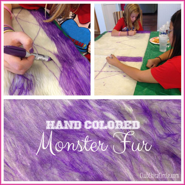 coloring monster fur for Monsters U costume