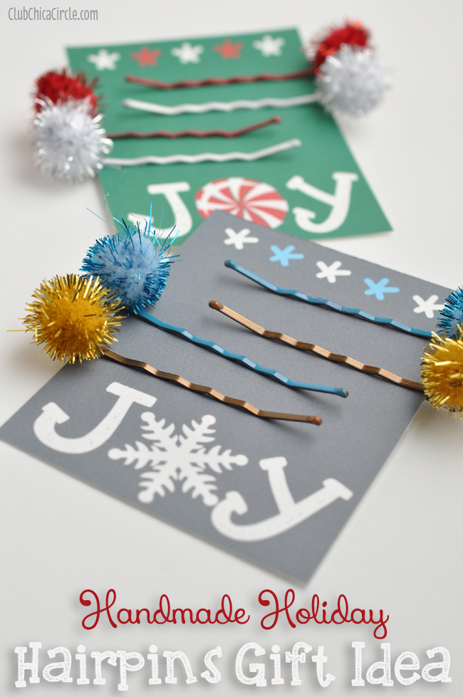 Handmade Holiday Hairpins Gift Idea