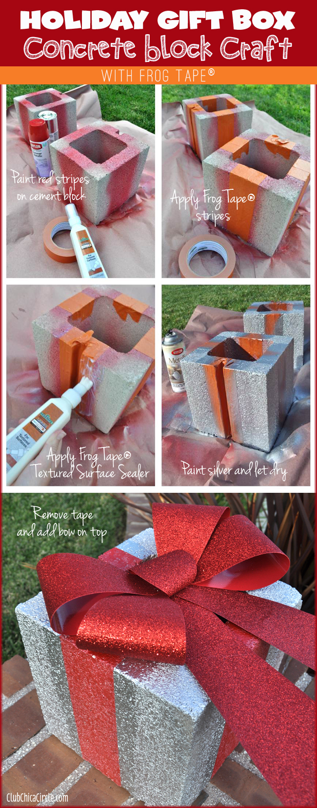 Cement Brick Holiday Gift Box Tutorial with Frog Tape®