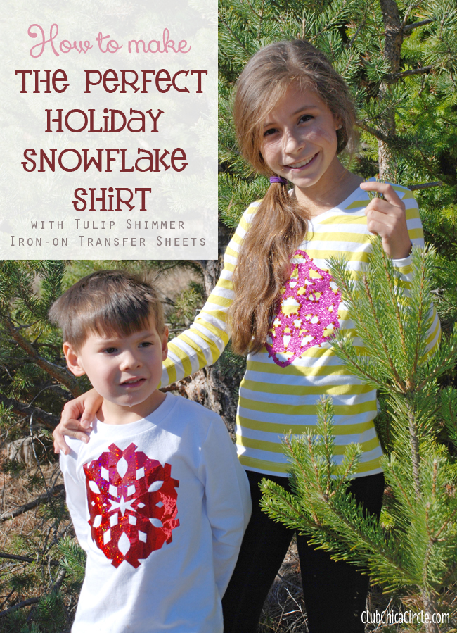 Glitter Snowflake Family Tee Shirt Craft Idea