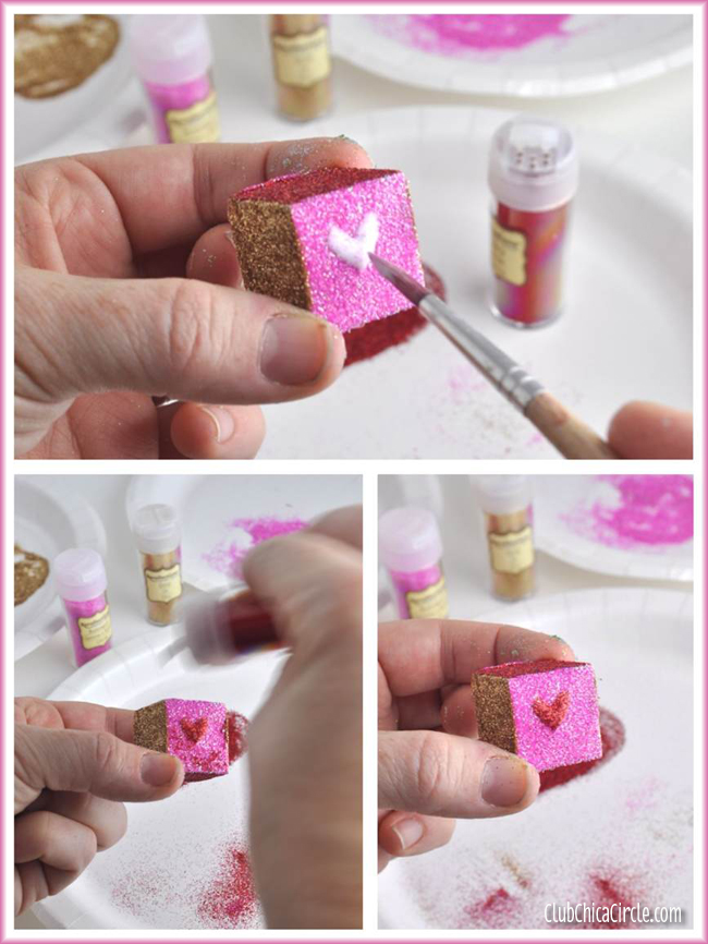 How to make a glitter heart design @clubchicacircle