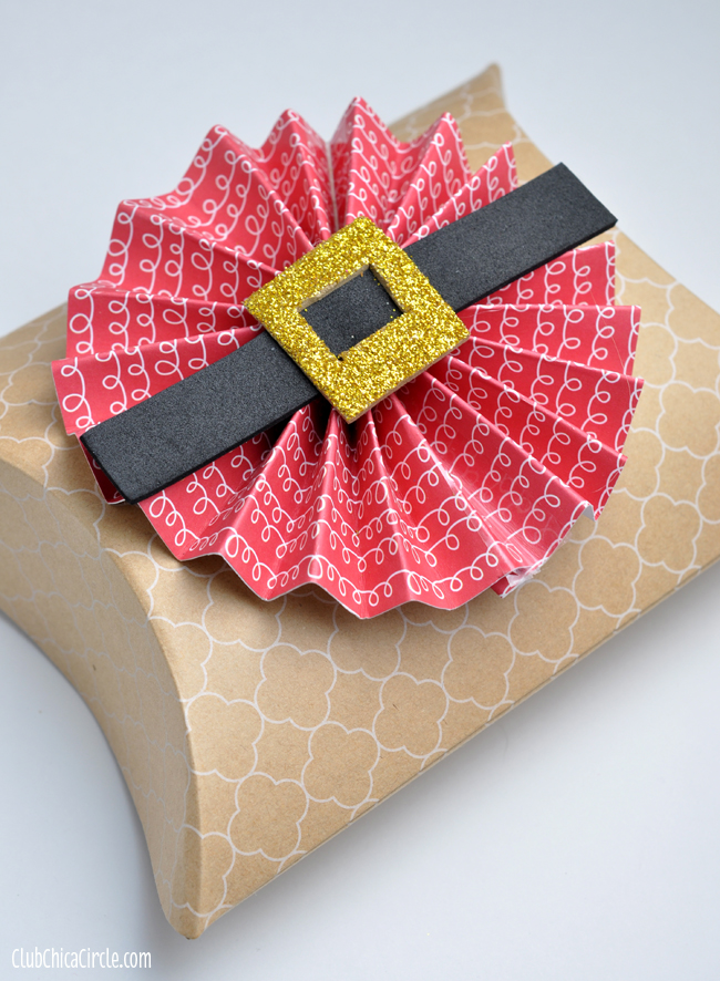 Santa Belly paper flower gift bow