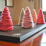 yarn christmas trees craft idea