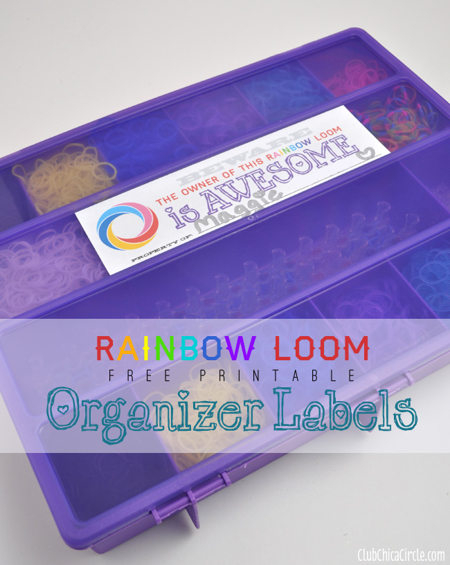Rainbow Loom organizer free printable labels