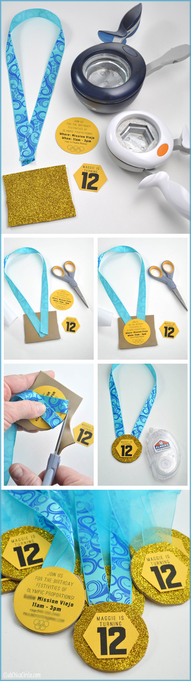 Olympic Medal Birthday Party Homemade invites