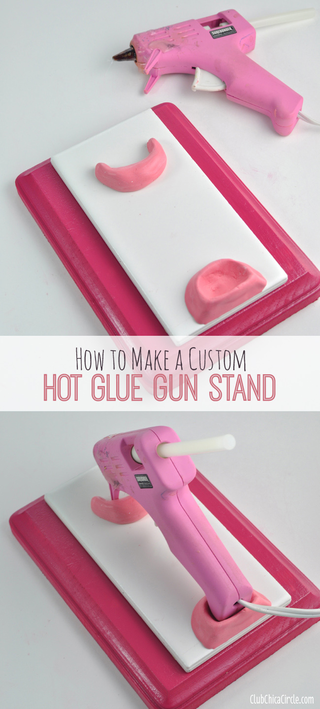 Custom homemade glue gun holder DIY with sugru