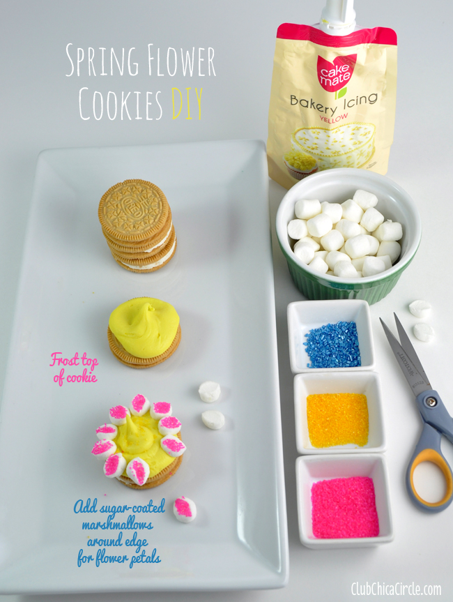 Spring Flower Marshmallow petal cookies DIY