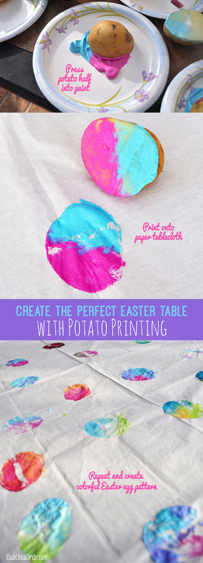 Easy Easter Egg Potato Printing Craft Idea for Kids