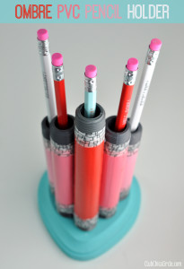 Ombre Painted PVC Pencil holder craft idea