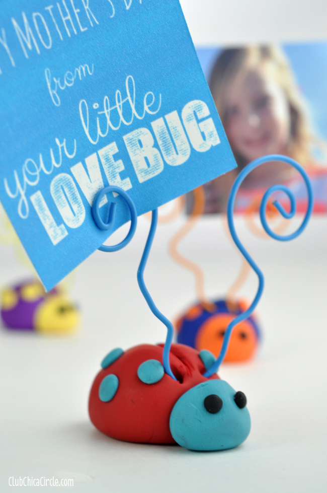 Premo Clay Homemade Ladybug Picture Holder