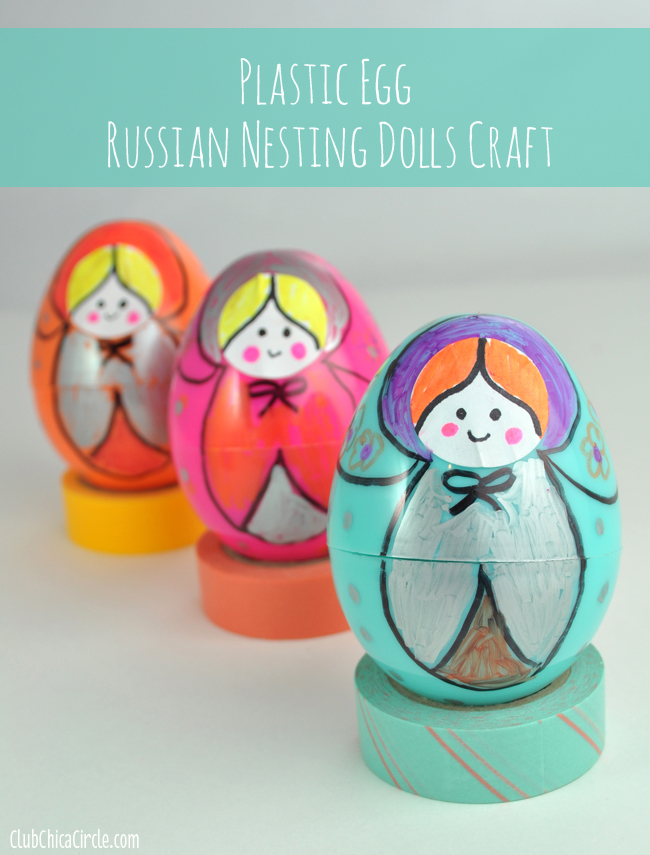 Russian Nesting Dolls made from Plastic Easter Eggs