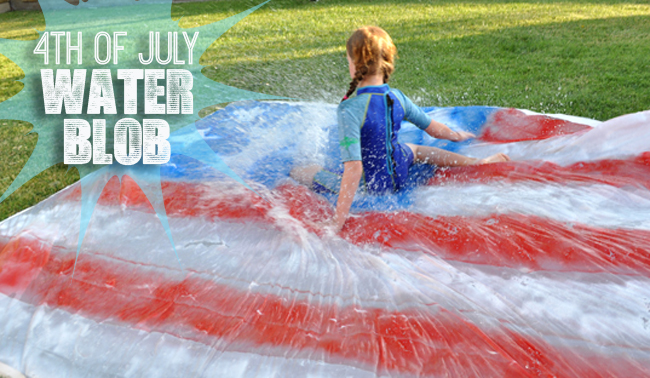 4th of July Homemade Water Blob and Slip and Slide for kids