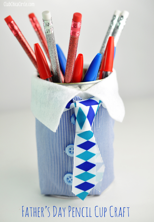 Father's Day Upcycled Can Pencil Cup Homemade Gift Idea