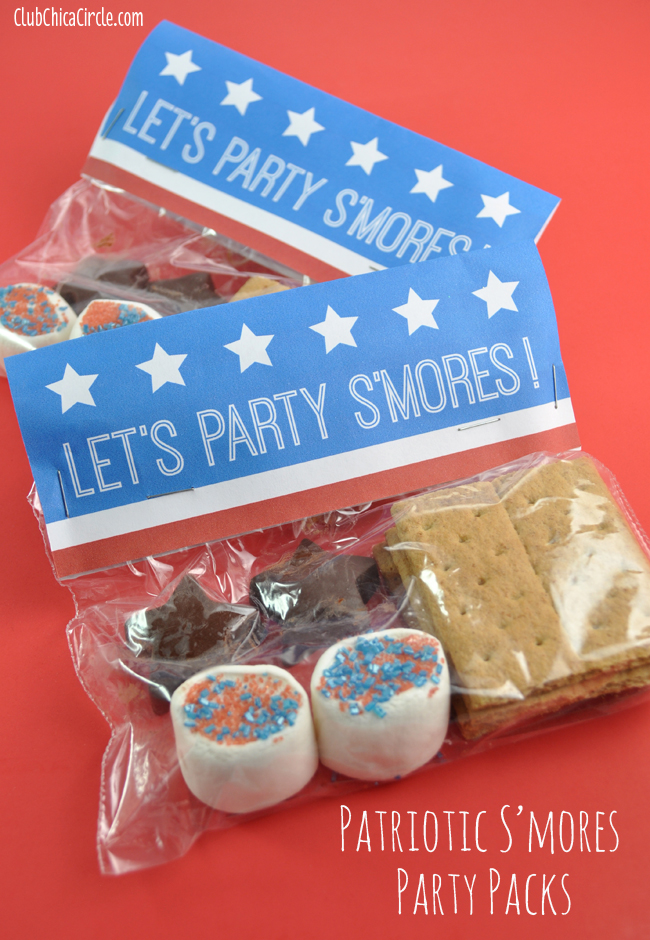 Patriotic Party Smores Packs with Free Printable