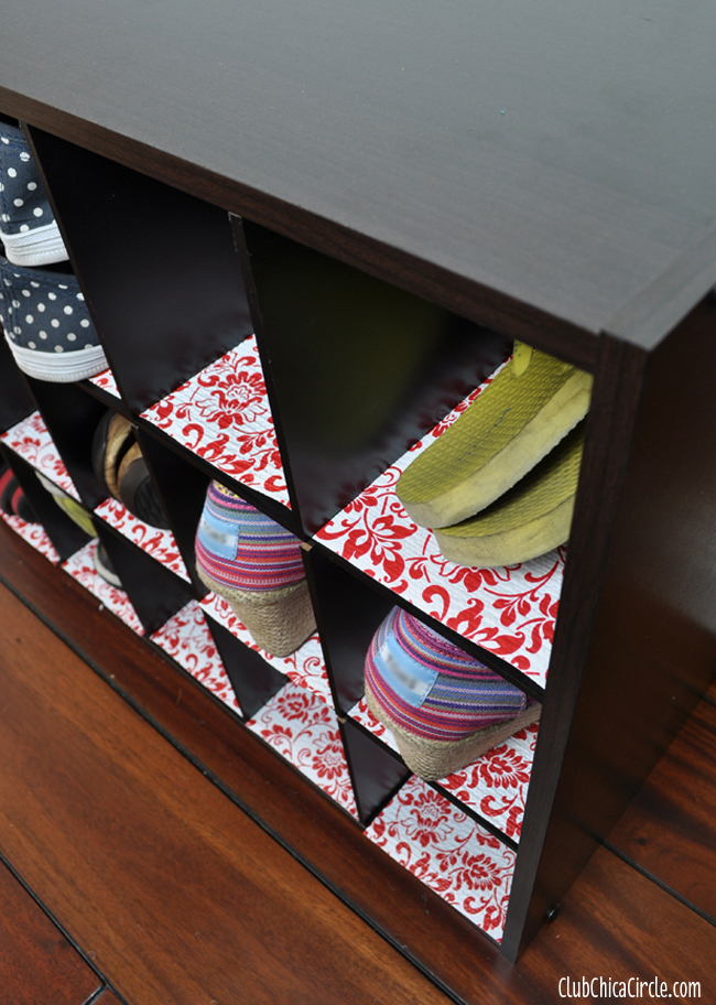 Shoe Shelf with Decorative #DuckBrandLiner