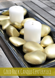 Gold Rock Candle Centerpiece Craft