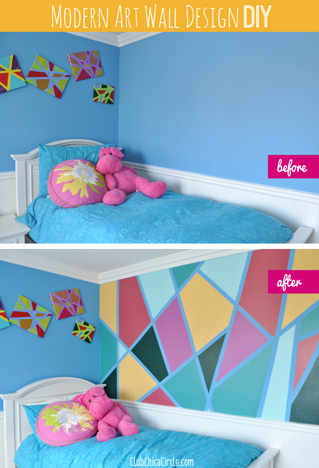 Tween bedroom modern art redesign before and after
