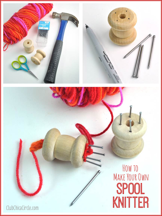 Blue DIY Household Easy Hand Spool Knitter Hand-Operated Knitting Machine Craft Bracelet Weave Tool ViaGasaFamido Hand Spool Knitter 