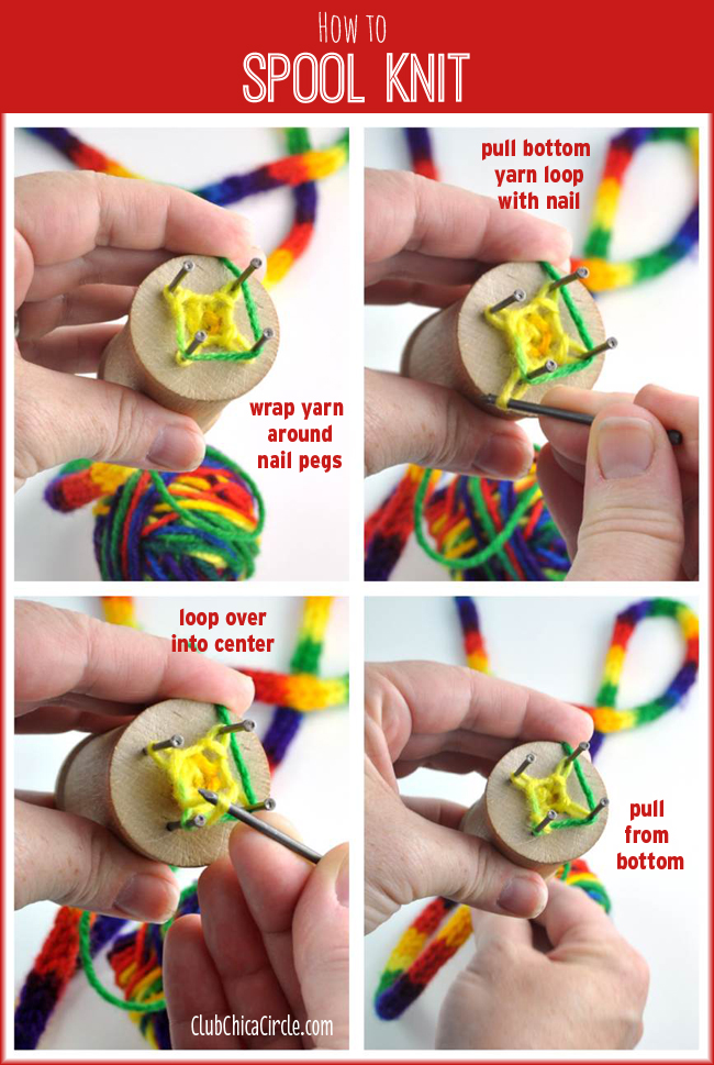 How to Spool Knit easy tutorial for tweens