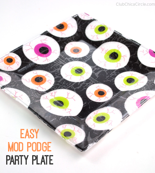 Mod Podge Eyeball party plate easy craft idea