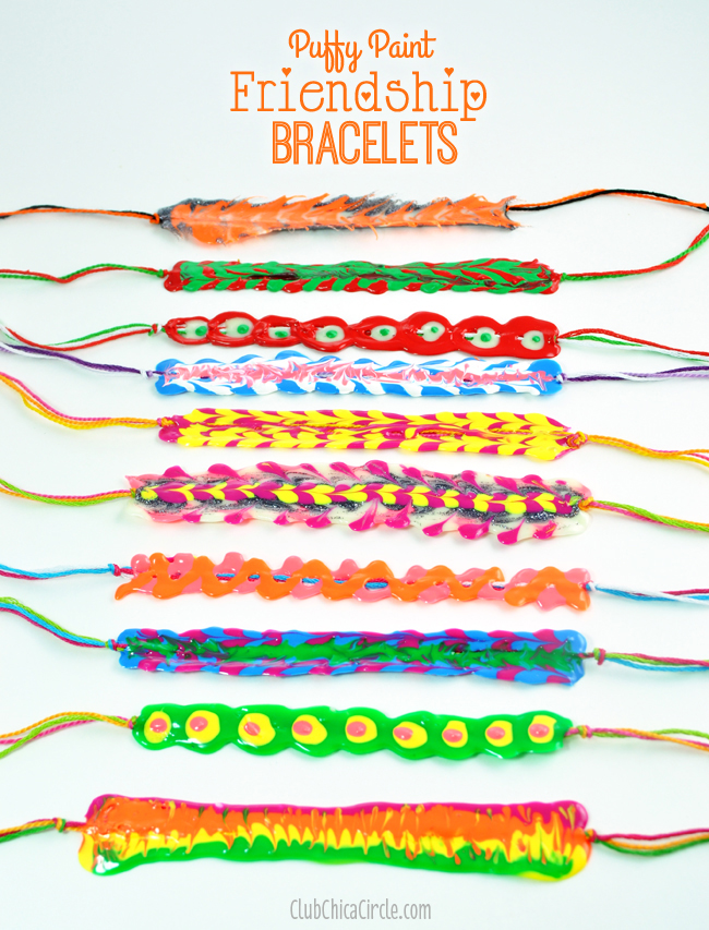 puffy paint friendship bracelets super easy craft idea for tweens