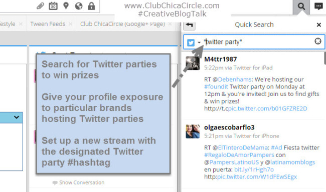 Find Twitter Parties and Monitor Using Hootsuite #CreativeBlogTalk