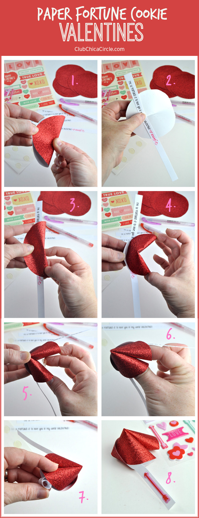 Paper Fortune Cookie Valentines