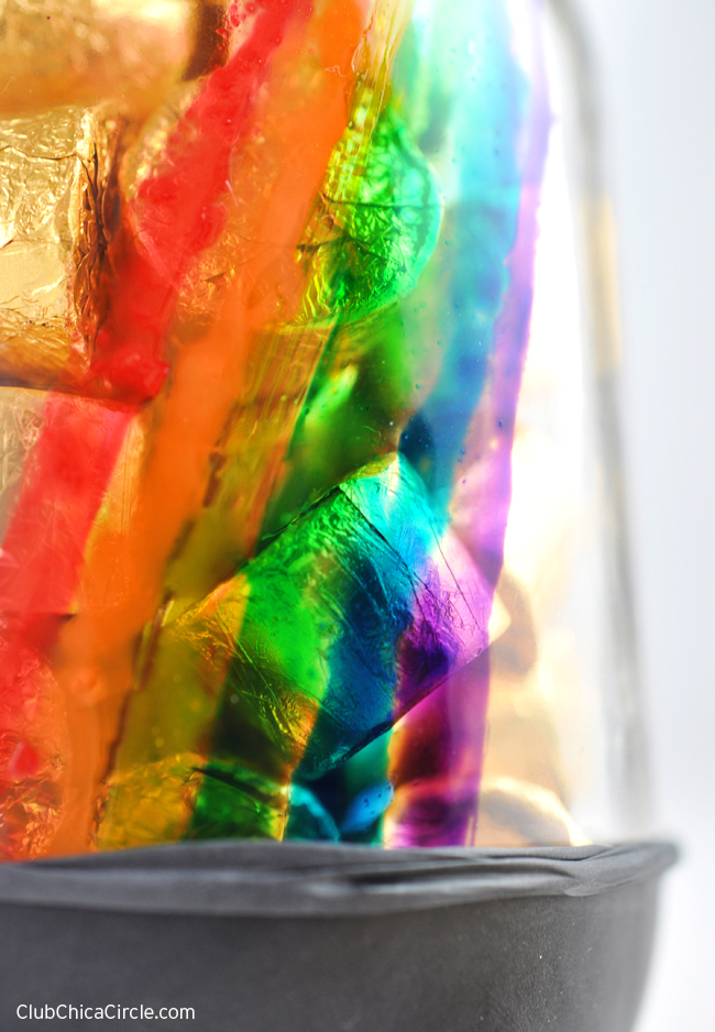 Rainbow Glass Painted Mason Jar