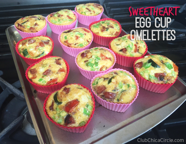 Sweetheart baked egg cup omelettes recipe idea