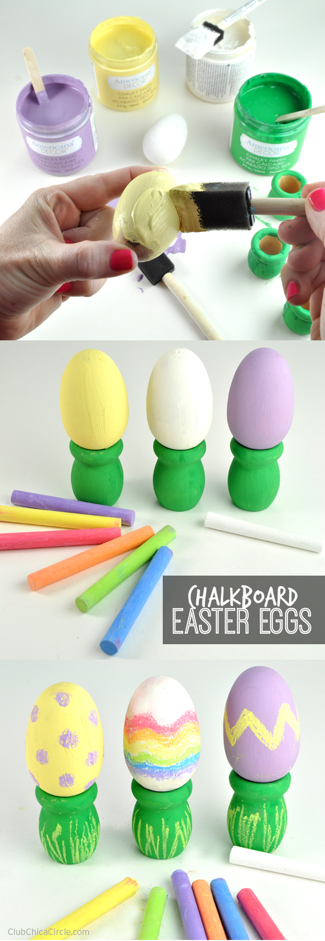 Easy Chalkboard Easter Eggs Craft Idea @clubchicacircle