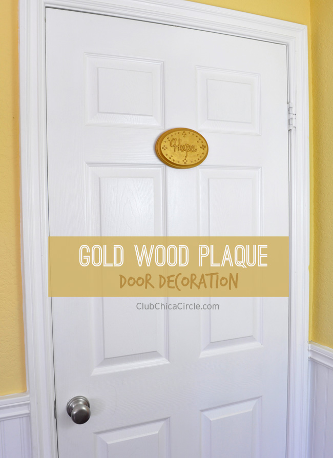 Gold Wood Plaque Hope Door Sign Craft Idea