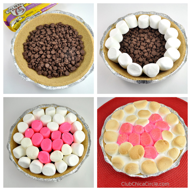 Easy Oven-Baked Heart S'mores Pie Recipe Idea