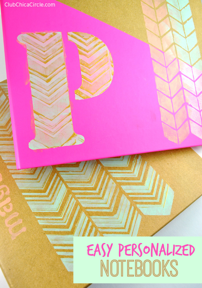 Easy Personalized Notebooks DIY #backtoschool