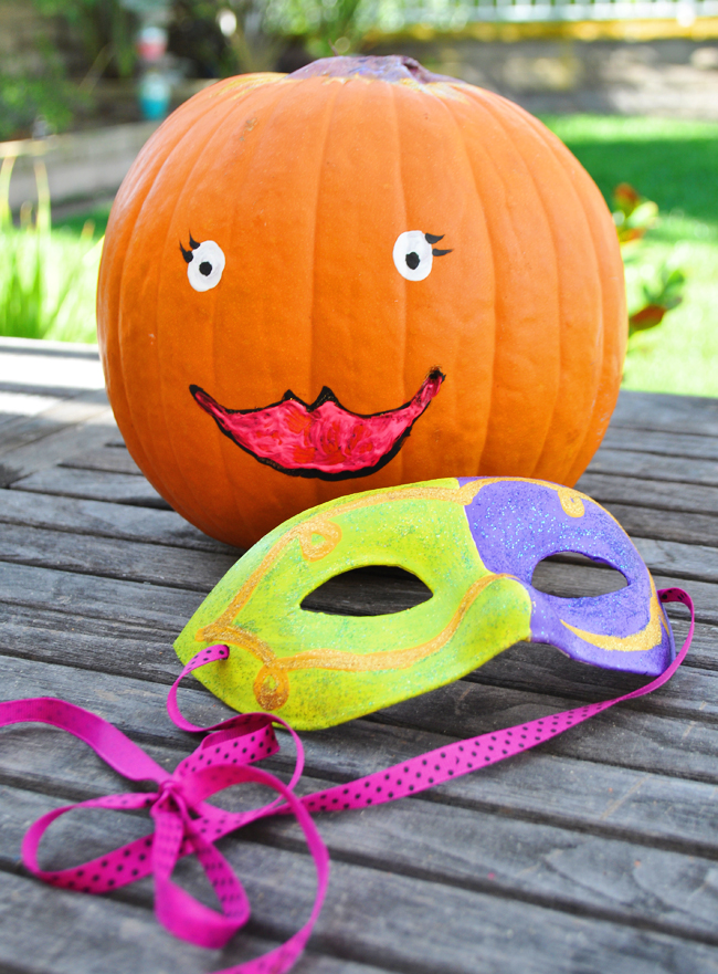 Cute hand painted decorated pumpkin easy craft idea