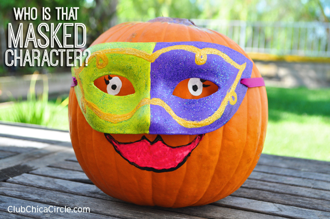 Masquerade Mask Decorated Pumpkin