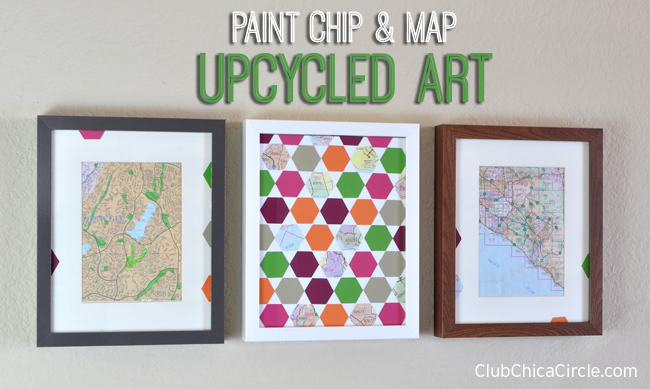 Paint Chip and Map easy art project idea