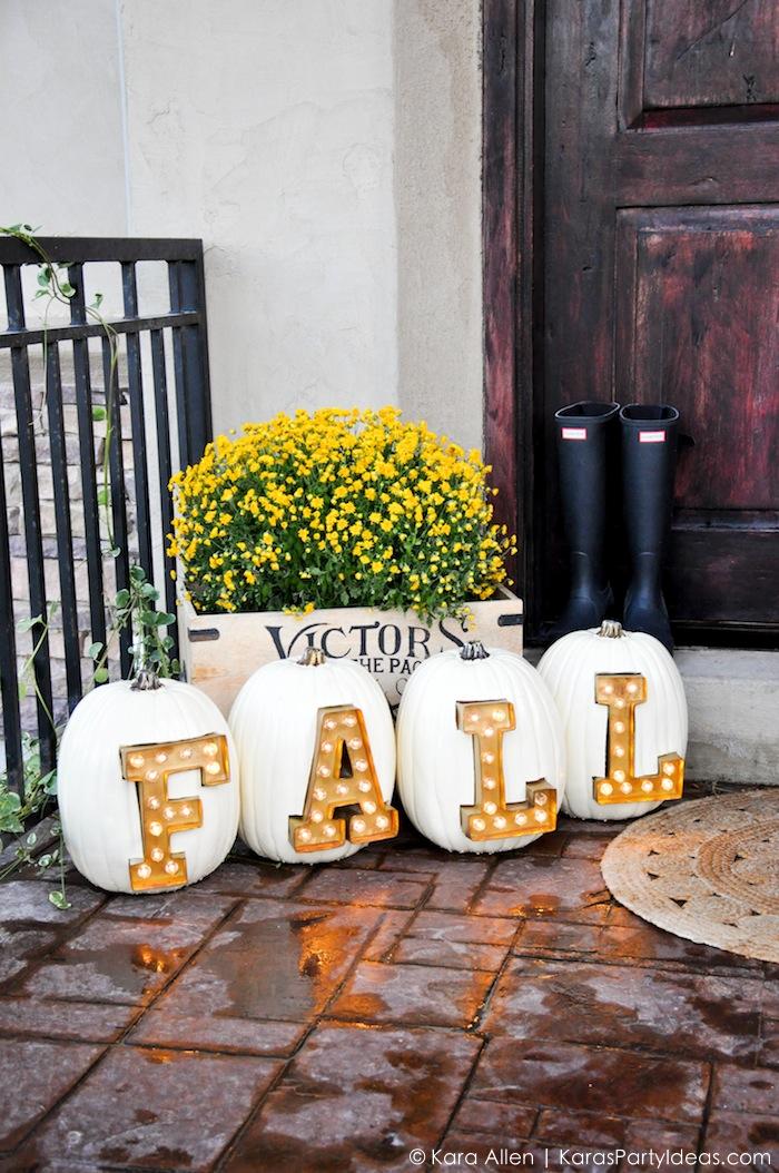 DIY-marquee-light-Fall- -Halloween-pumpkin-letters-by-Kara-Allen-Karas-Party-Ideas-KarasPartyIdeas.com-7